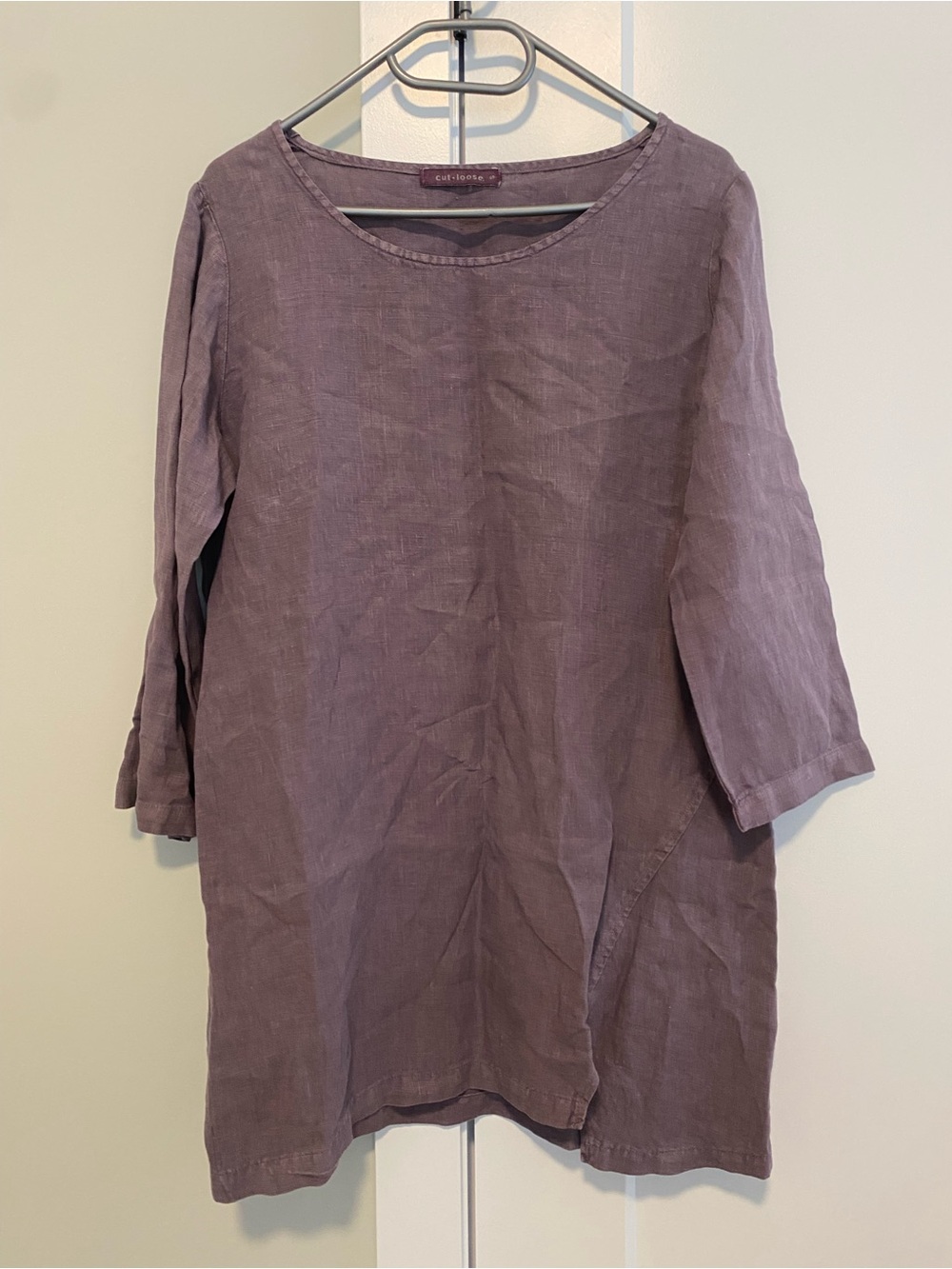 cut loose Purple Linen Relaxed Cottagecore Beach Tunic